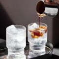 Ribbed Glass Cup Clear Ripple Glass Carafe Set